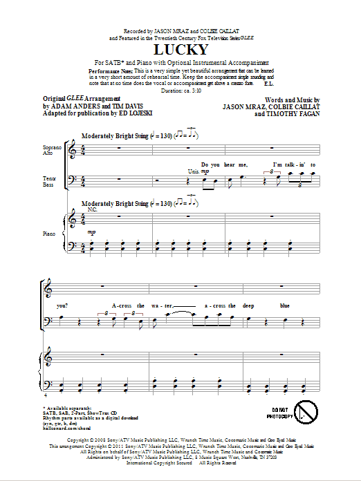 Lucky (SATB Choir) von Ed Lojeski