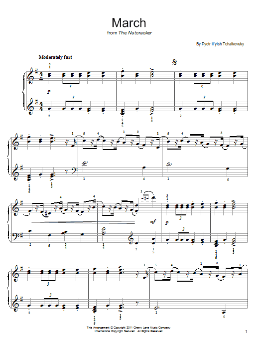 March (from The Nutcracker) (Easy Piano) von Pyotr Il'yich Tchaikovsky