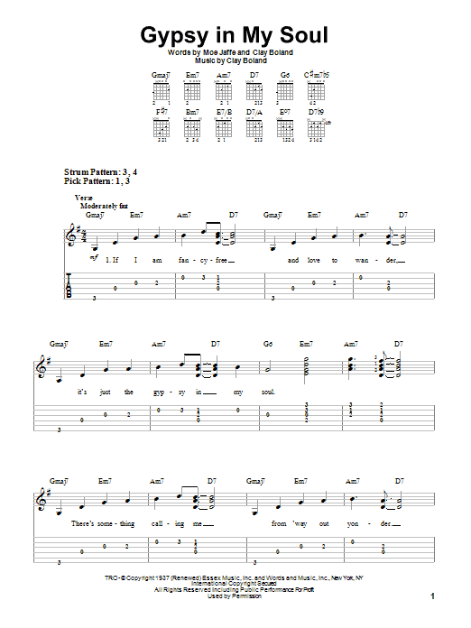 Gypsy In My Soul (Easy Guitar Tab) von Ella Fitzgerald