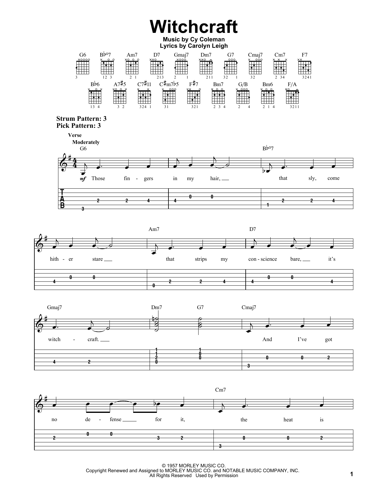 Witchcraft (Easy Guitar Tab) von Frank Sinatra