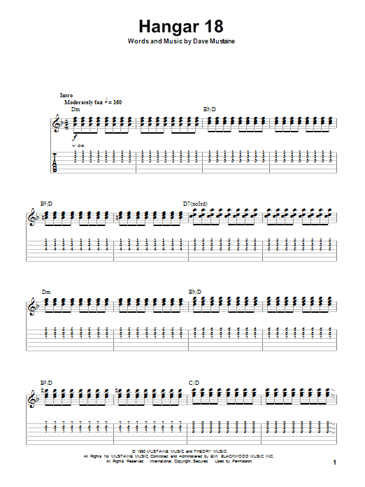 Hangar 18 (Guitar Tab (Single Guitar)) von Megadeth