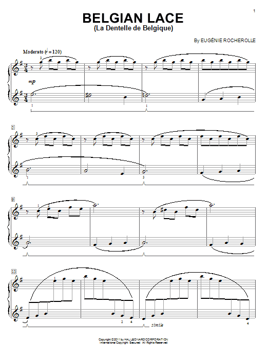 Belgian Lace (Piano Solo) von Eugnie Rocherolle