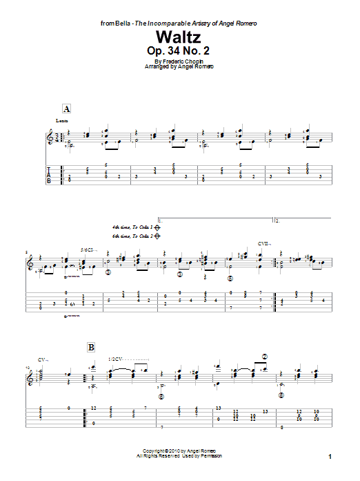 Waltz, Op. 34 No. 2 (Solo Guitar) von Angel Romero