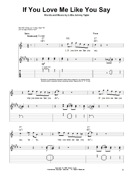 If You Love Me Like You Say (Guitar Tab (Single Guitar)) von Albert Collins