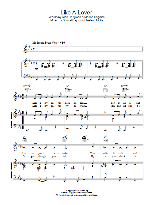 Like A Lover (Piano, Vocal & Guitar Chords) von Sarah Vaughan