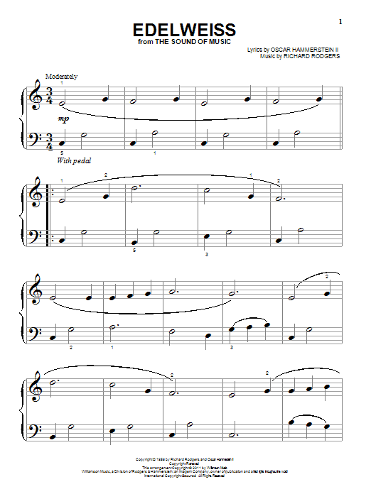Edelweiss (Big Note Piano) von Rodgers & Hammerstein