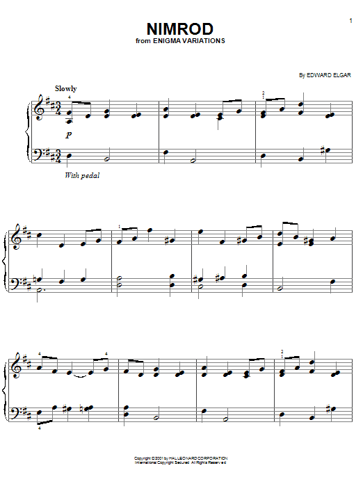 Nimrod (from Enigma Variations Op.36) (Easy Piano) von Edward Elgar