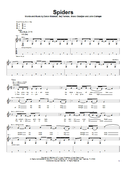 Spiders (Guitar Tab) von System Of A Down