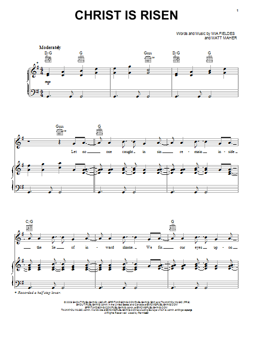 Christ Is Risen (Piano, Vocal & Guitar Chords (Right-Hand Melody)) von Matt Maher