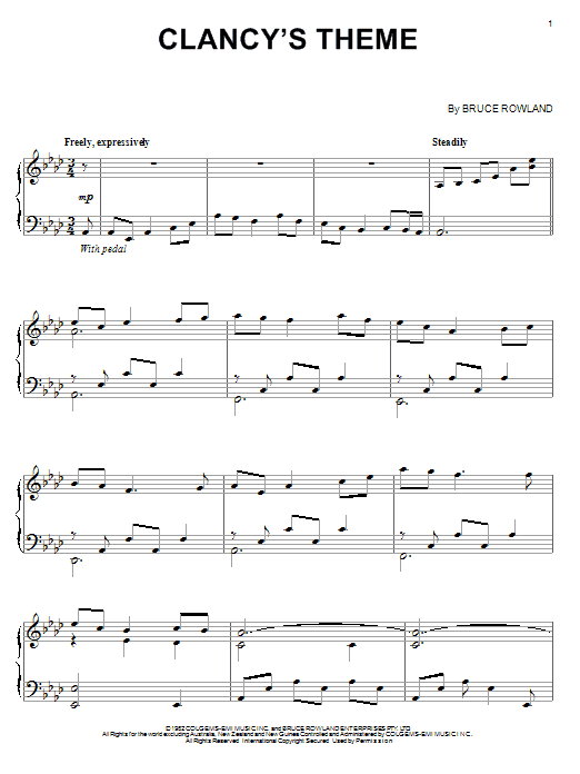 Clancy's Theme (Piano Solo) von Bruce Rowland