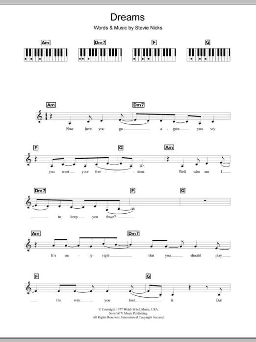 Dreams (Piano Chords/Lyrics) von Fleetwood Mac
