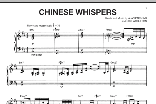 Chinese Whispers (Piano, Vocal & Guitar Chords (Right-Hand Melody)) von Alan Parsons Project