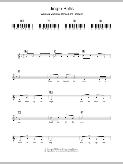 Jingle Bells (Piano Chords/Lyrics) von J. Pierpont