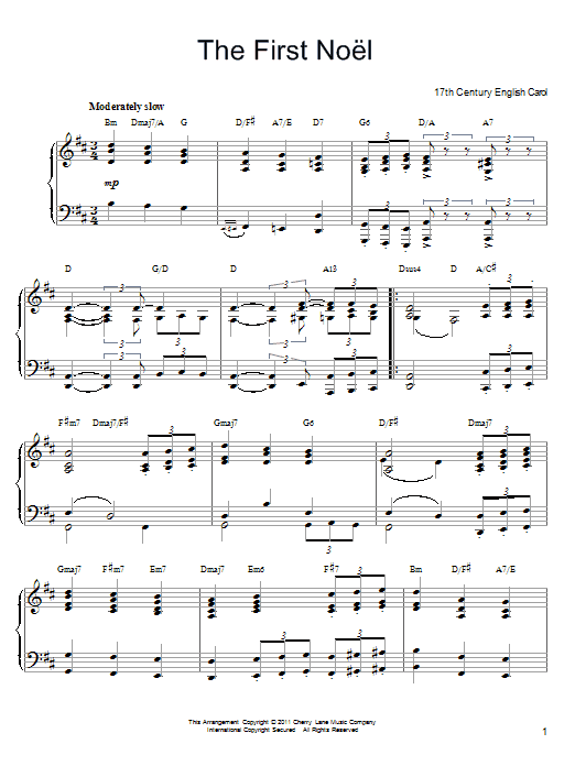 The First Noel [Gospel version] (Piano Solo) von 17th Century English Carol