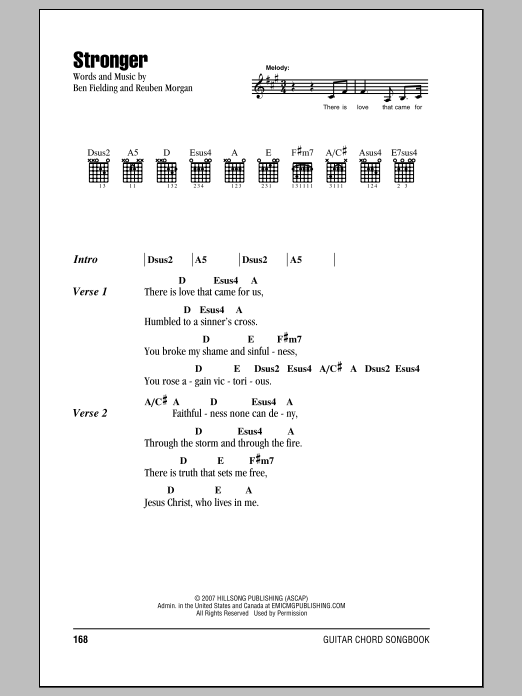 Stronger (Guitar Chords/Lyrics) von Hillsong Worship