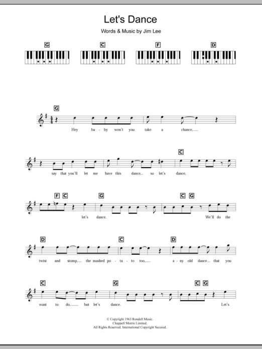 Let's Dance (Piano Chords/Lyrics) von Chris Montez