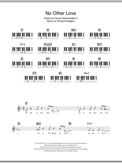 No Other Love (Piano Chords/Lyrics) von Rodgers & Hammerstein