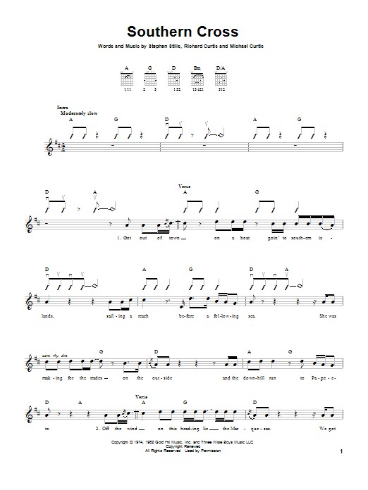 Southern Cross (Easy Guitar) von Crosby, Stills & Nash