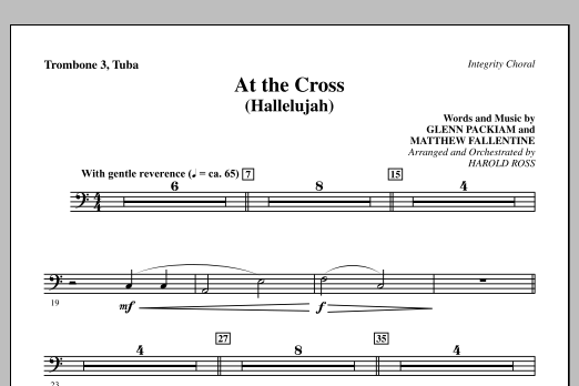 At The Cross (Hallelujah) - Trombone 3/Tuba (Choir Instrumental Pak) von Harold Ross