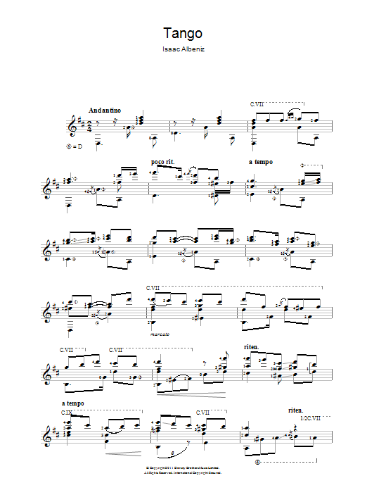 Tango (Easy Guitar) von Isaac Albniz