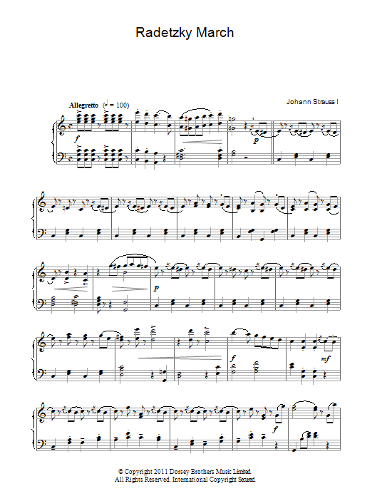 Radetzky March Op. 228 (Piano Solo) von Johann Strauss