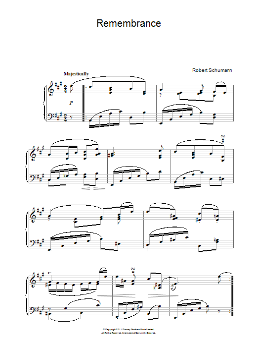 Remembrance (Piano Solo) von Robert Schumann