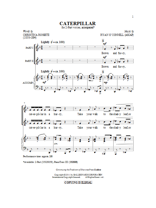 Caterpillar (2-Part Choir) von Ryan O'Connell