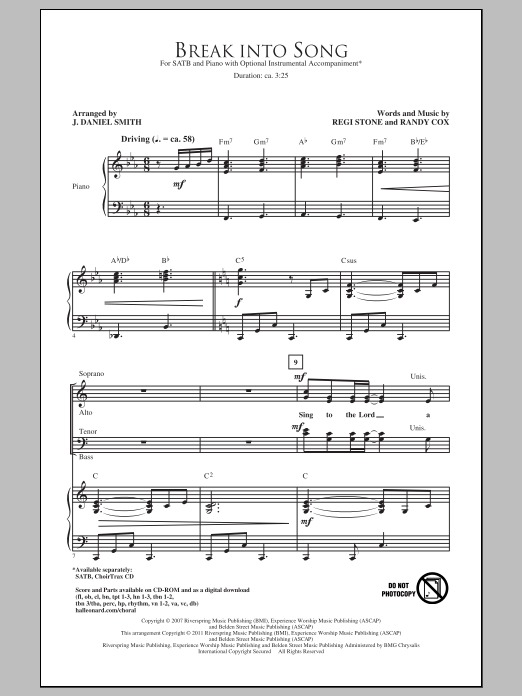 Break Into Song (SATB Choir) von J. Daniel Smith