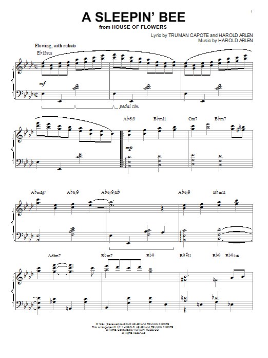 A Sleepin' Bee [Jazz version] (arr. Brent Edstrom) (Piano Solo) von Bill Evans