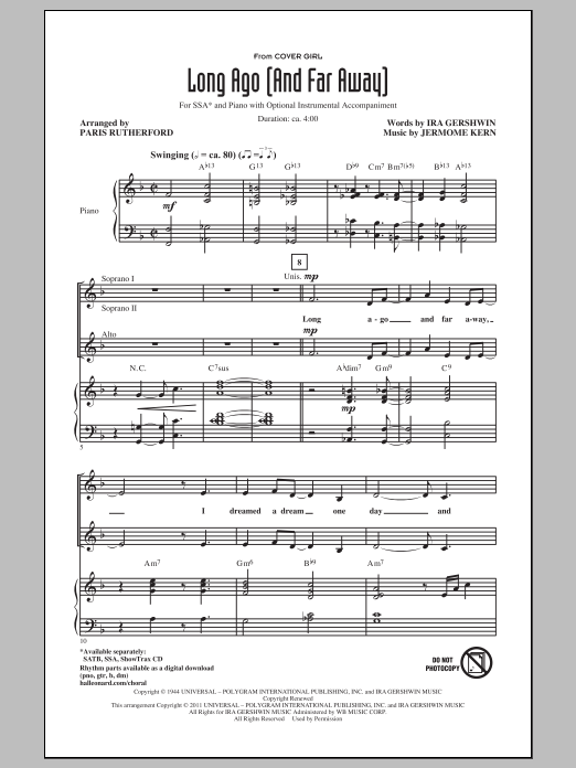 Long Ago (And Far Away) (SSA Choir) von Paris Rutherford