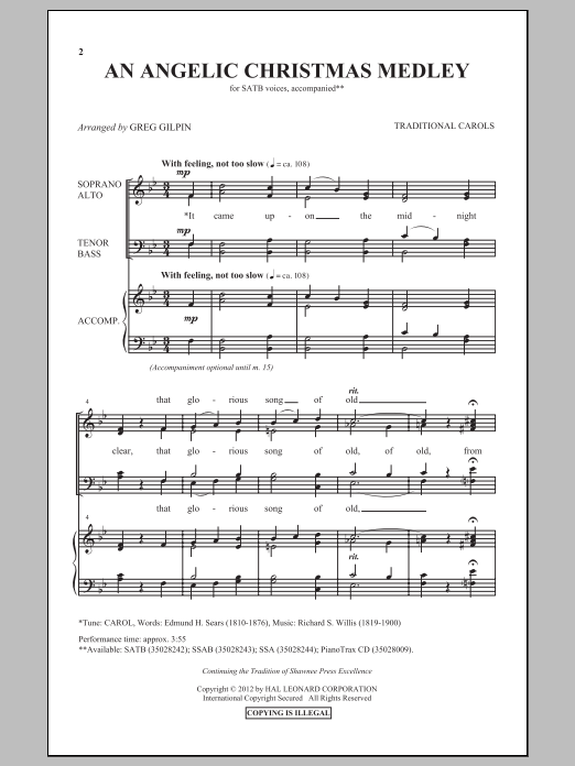 An Angelic Christmas Medley (SATB Choir) von Greg Gilpin