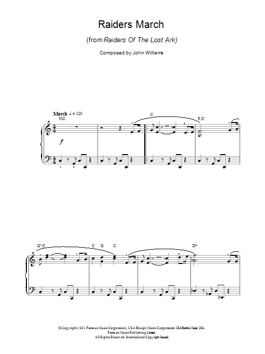 Raiders March (Easy Piano) von John Williams
