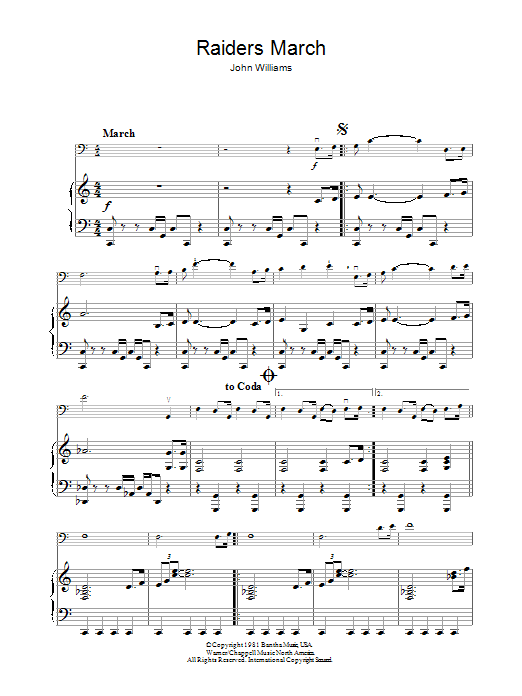Raiders March (Piano, Vocal & Guitar Chords) von John Williams
