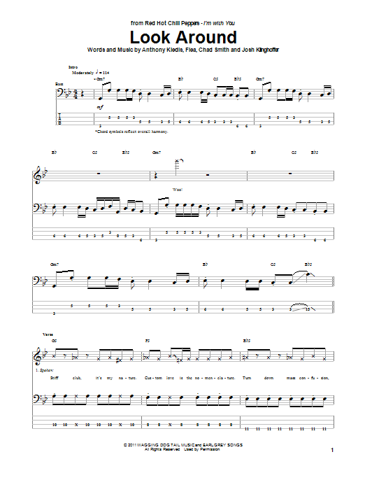 Look Around (Bass Guitar Tab) von Red Hot Chili Peppers