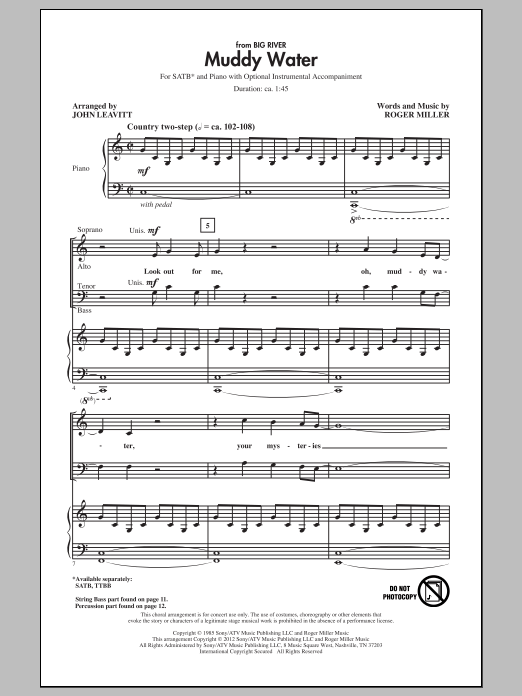 Muddy Water (SATB Choir) von John Leavitt