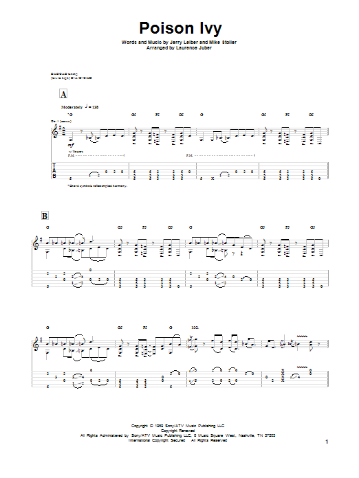 Poison Ivy (Solo Guitar) von Leiber & Stoller