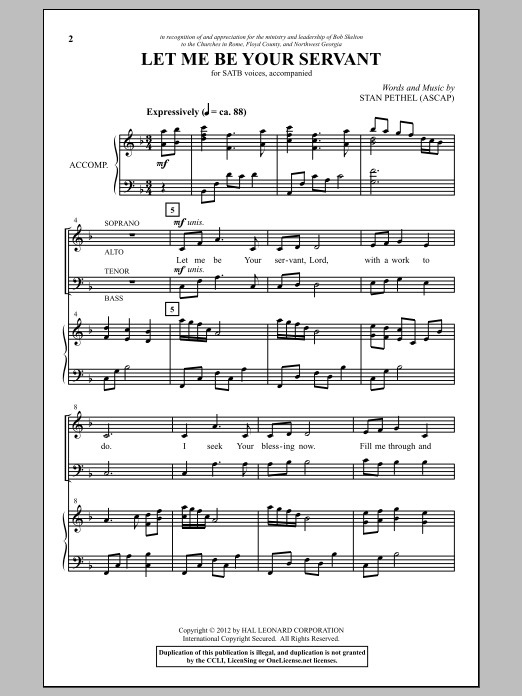 Let Me Be Your Servant (SATB Choir) von Stan Pethel
