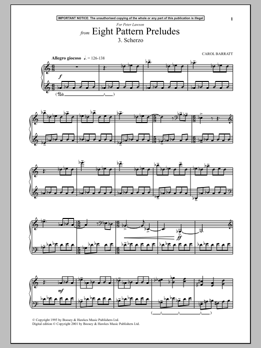 Eight Pattern Preludes, 3. Scherzo (Piano Solo) von Carol Barratt