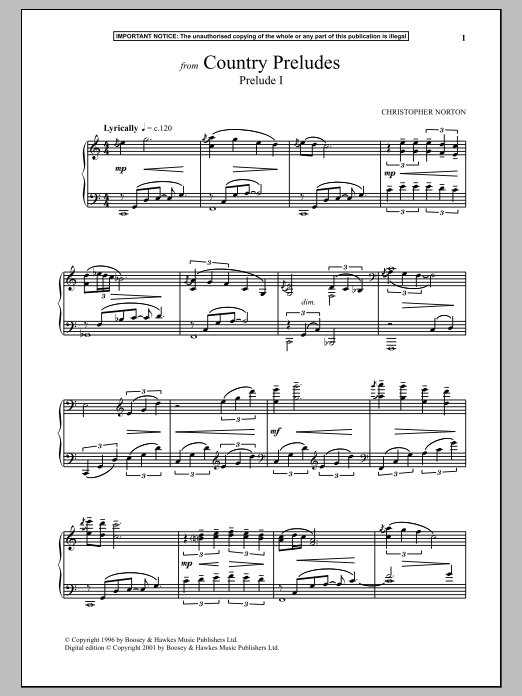 Country Preludes, Prelude I (Piano Solo) von Christopher Norton