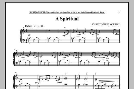 A Spiritual (Piano Solo) von Christopher Norton