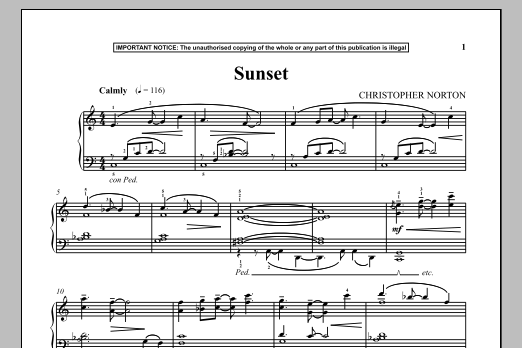 Sunset (Piano Solo) von Christopher Norton