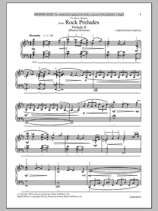 Prelude II (Blurred Horizon) (from Rock Preludes) (Piano Solo) von Christopher Norton