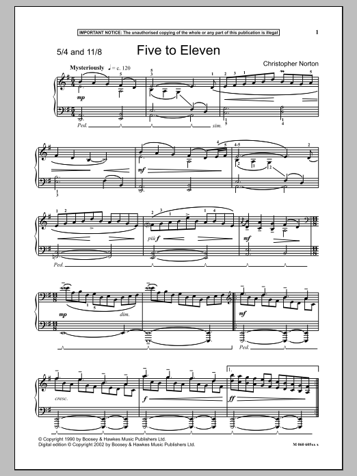 Five To Eleven (Piano Solo) von Christopher Norton