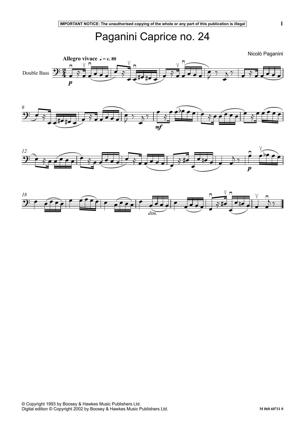 Paganini Caprice No. 24 (Instrumental Solo) von Niccolo Paganini