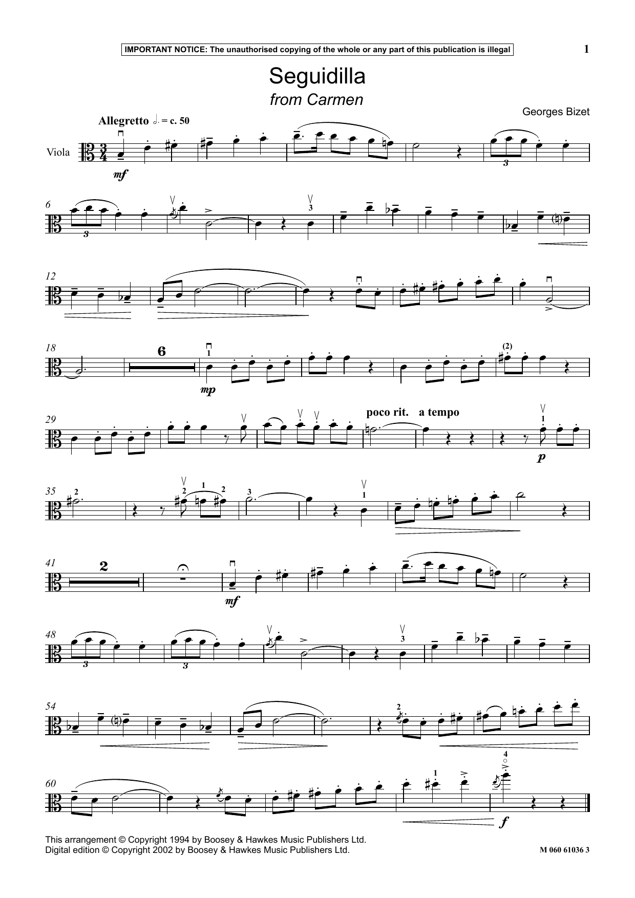 Seguidilla (from Carmen) (Instrumental Solo) von Georges Bizet