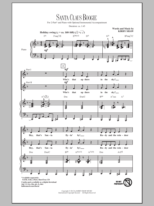 Santa Claus Boogie (2-Part Choir) von Kirby Shaw