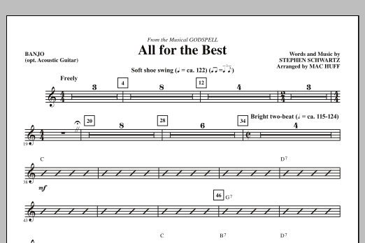 All For The Best - Banjo (opt. Acoustic Guitar) (Choir Instrumental Pak) von Mac Huff