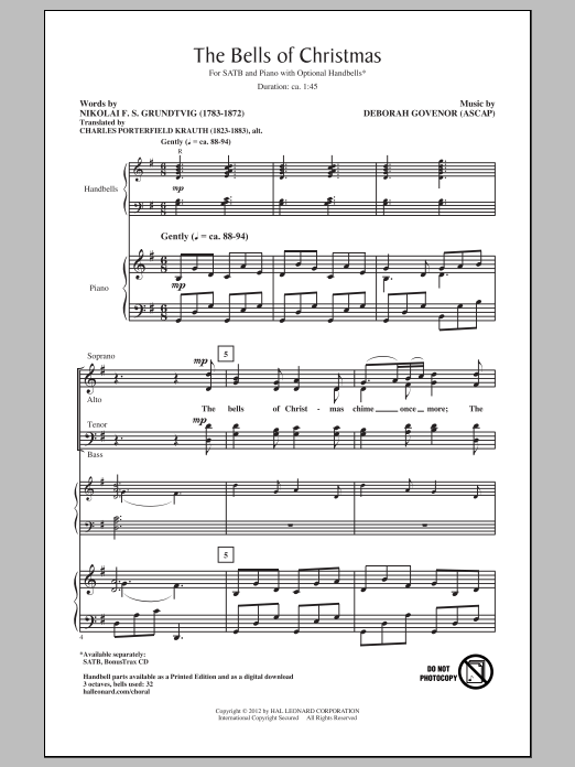 The Bells Of Christmas (SATB Choir) von Deborah Govenor