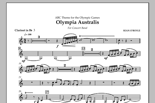 Olympia Australis (Concert Band) - Bb Clarinet 3 (Concert Band) von Sean O'Boyle