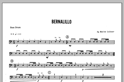 Bernalillo - Bass Drum (Percussion Ensemble) von Lefever